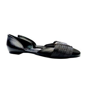 AGL Womens Black Leather Flat DOrsay Shoes Size 37/7 NWOB